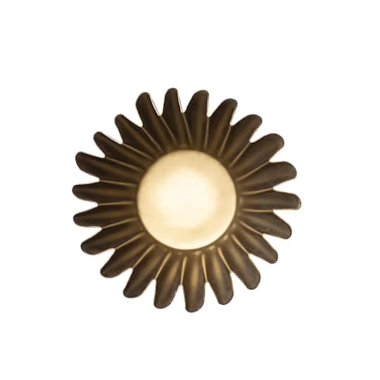 Hello Honey® 4" Antique Brass Finish Pleated Metal Vase